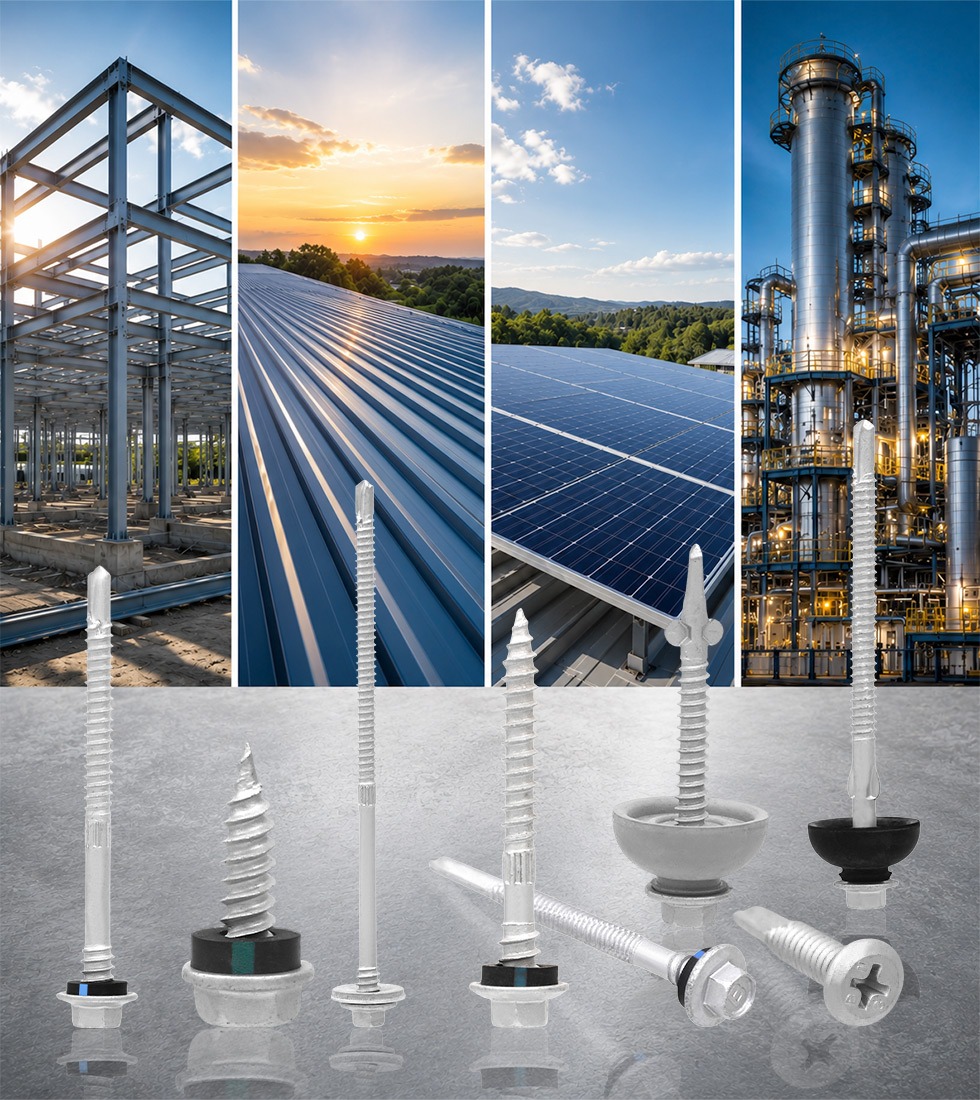 Self-drilling screws for steel structures, roofing, solar panels and industrial applications